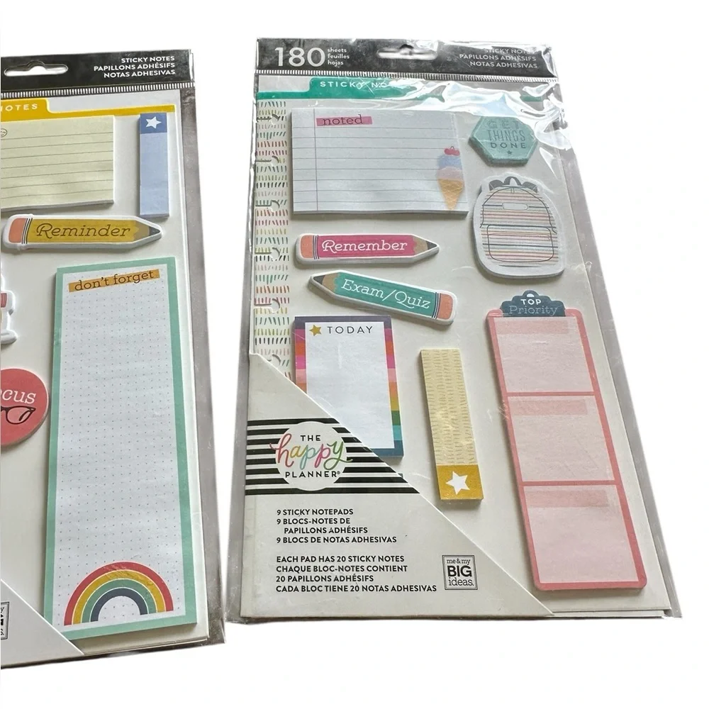 The Happy Planner School Themed 2 Pack Sticky Notes